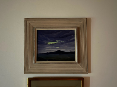 Western oil painting "Mountain Nocturne"