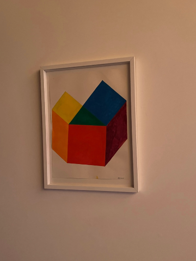 Abstract geometric, Goauche on paper
