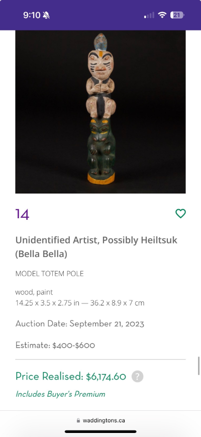 NWC unknown carver model totem pole