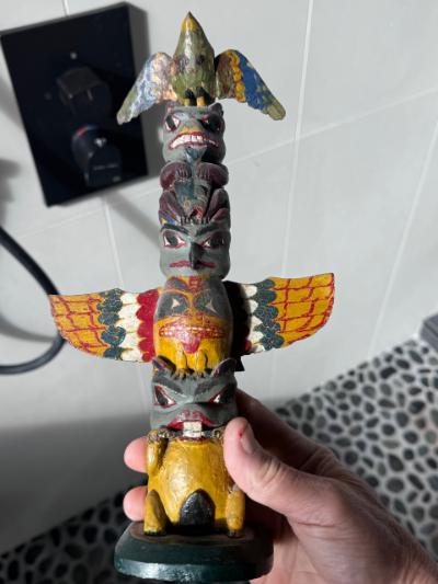 NWC Spence, Mark model totem with 5 figure and green eagle on top