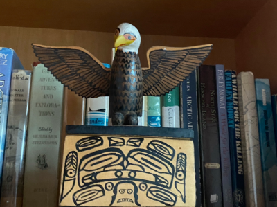 NWC Unknown carver, cedar box with carved eagle