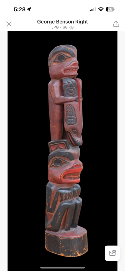 Nwc Benson George Tlingit model totem pole