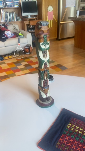 NWC unknown carver large miniature totem pole