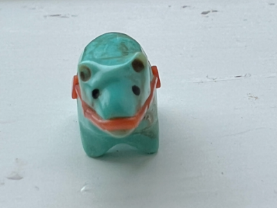Zuni fetish turquoise bear Boone, Rigney Jr