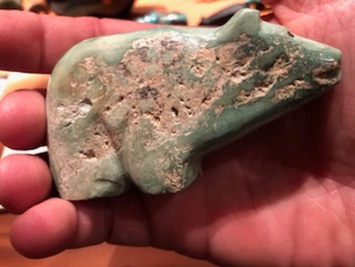 Zuni fetish bear large turquoise