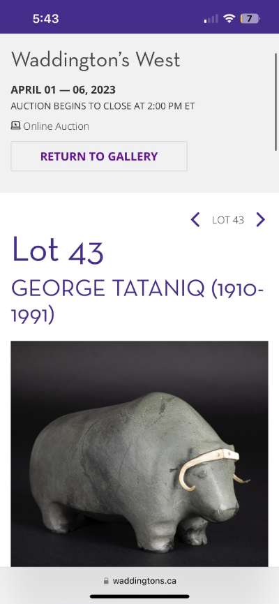Inuit Muskoxen Tattaniq George