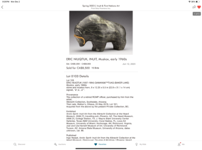 Inuit Muskoxen Tattaniq serpentine medium