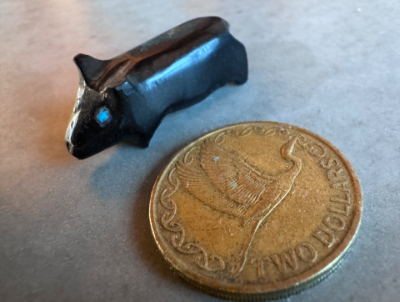 Zuni fetish Boone Rigney jet black bear small