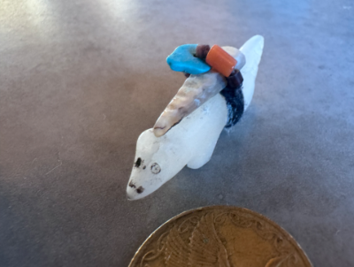 Zuni fetish Kucate Theodore translucent wolf with bundle