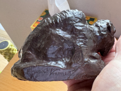Sitting Bison bronze Kemeys Edward Jr