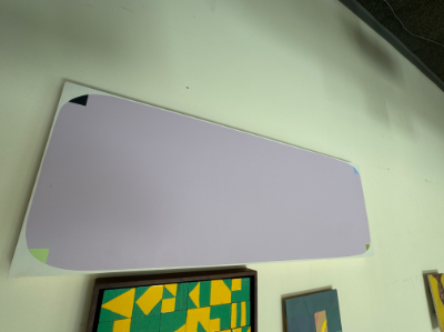 Contemporary piece, pink purple with colored corners