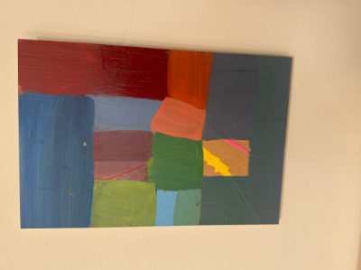 Abstract small piece on board primary colors