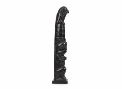 NWC argelite totem attributed to Captain Andrew Brown